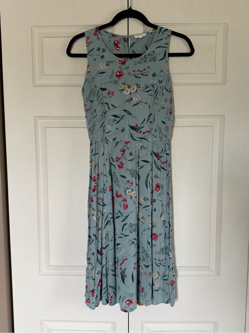 Fat Face Dress Floral Sleeveless Light Teal Blue Stretch Medium - Picture 2 of 13